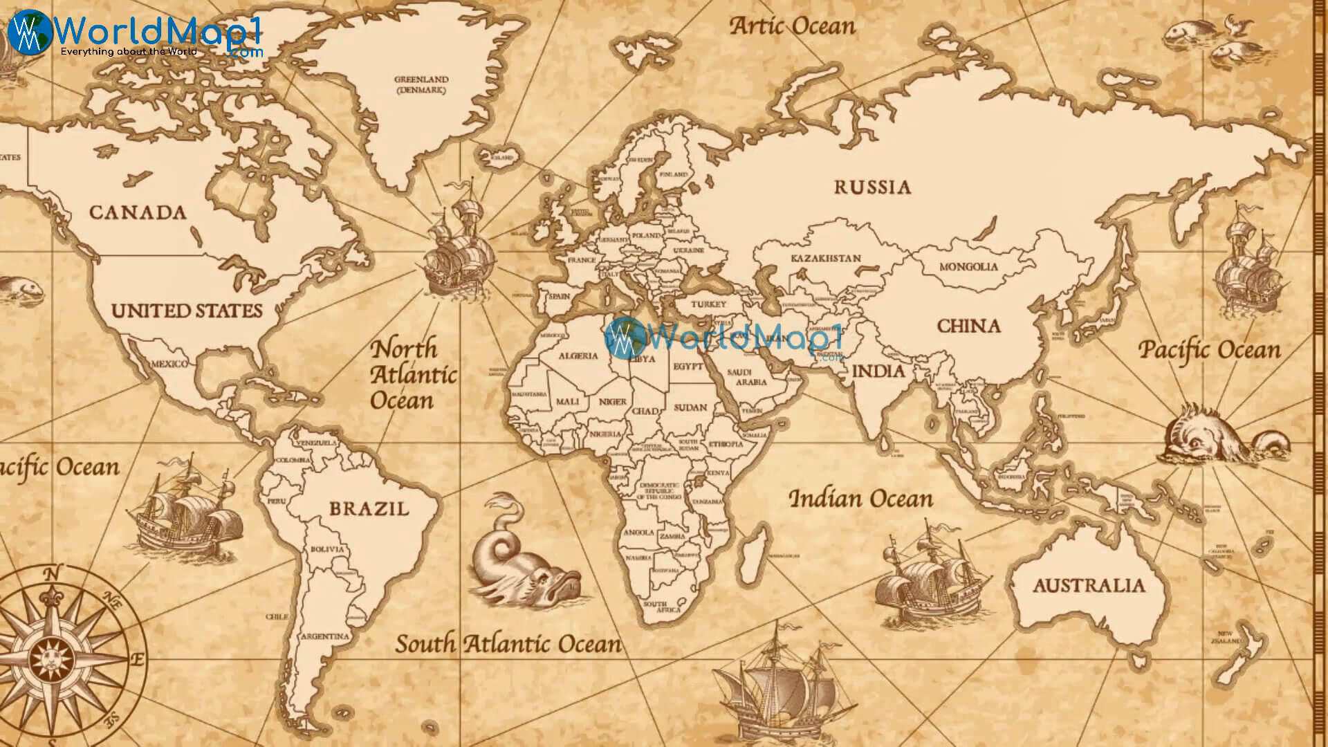 Carte de l'histoire des pays du monde